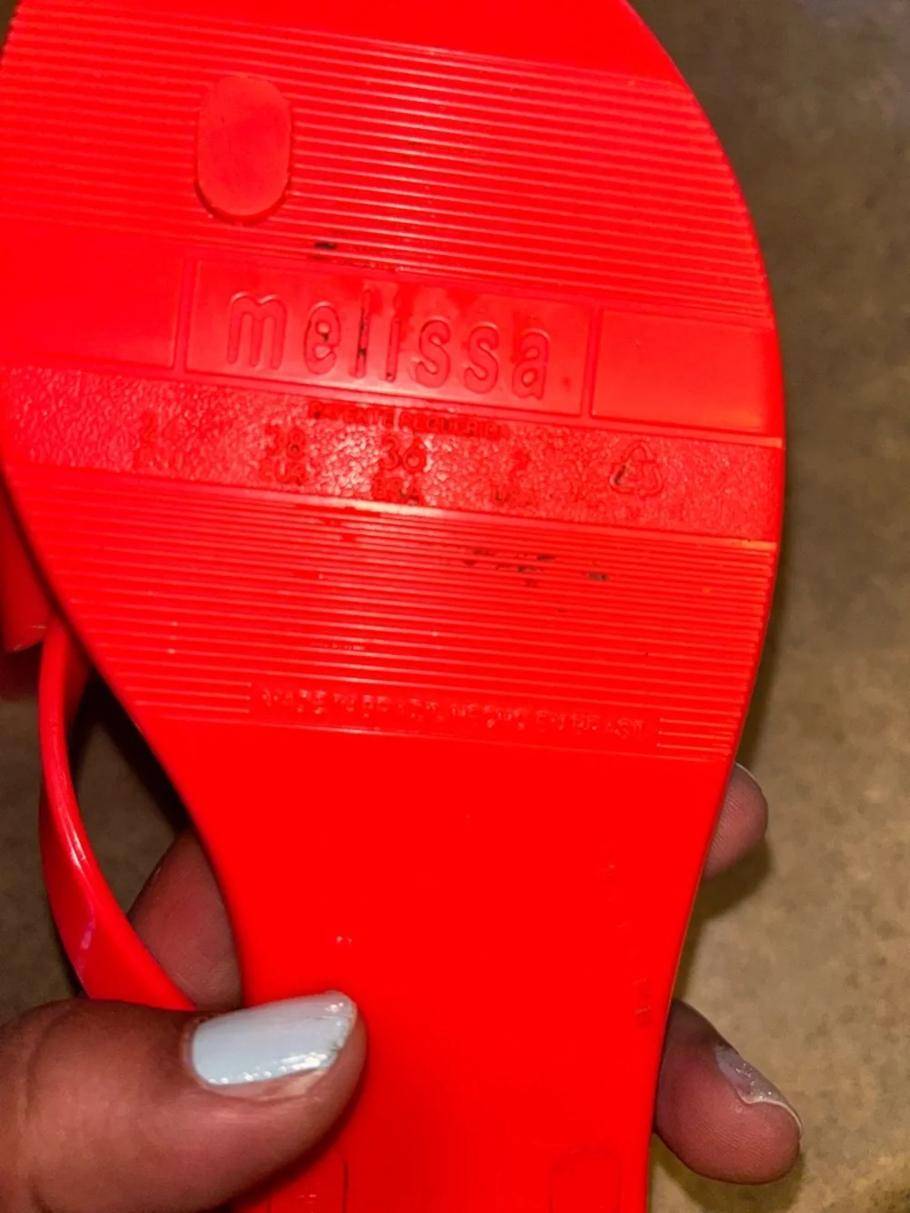 Melissa Sandals - bright pink/red “Harmonic Bow” jelly flip flops - Picture 7 of 7